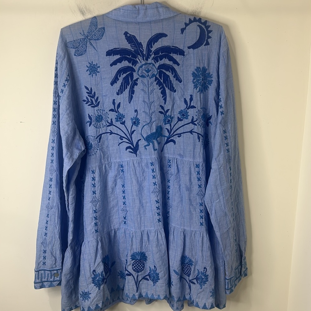 JOHNNY WAS TARRA TIERED SHIRT TUNIC Size XL - Picture 6 of 16